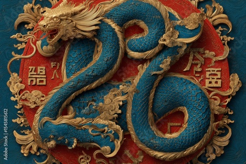 Wallpaper Mural Blue and Gold Dragon Sculpture Torontodigital.ca