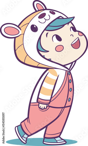 Cute Girl in Animal Pajamas