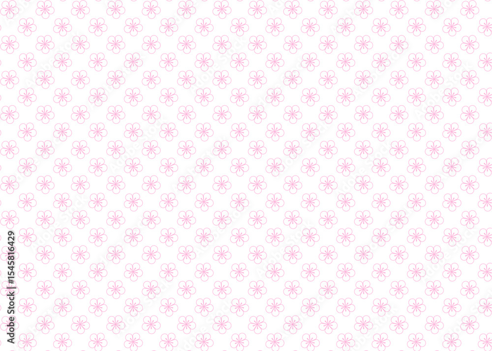 ピンクの桜の花びらのパターン 背景 壁紙素材のイラスト