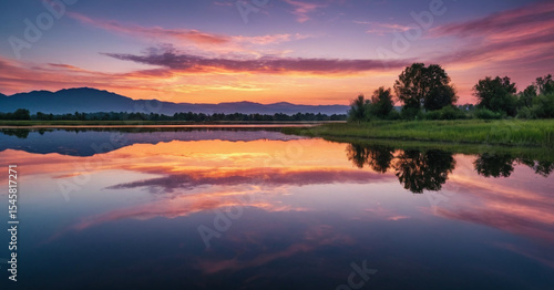 Wallpaper Mural Beautiful light and sky, reflected light on the lake Torontodigital.ca