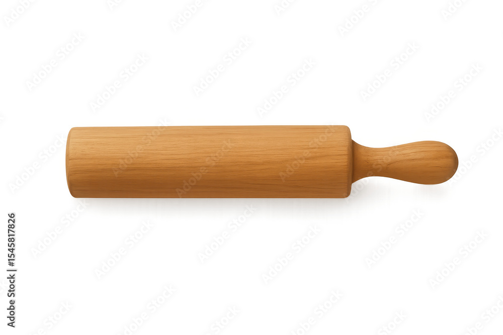 Classic wooden rolling pin isolated on transparent background, perfect for baking and cooking projects Classic wooden rolling pin isolated on transparent background, perfect for baking and cooking projects