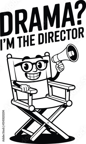 Directors Chair Cartoon Im the Director Filmmaking Fun Graphic