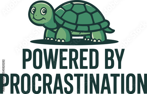 Turtle Powered by Procrastination  Fun Graphic Design