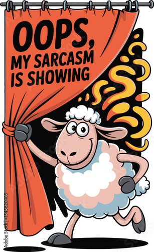Funny Sheep Cartoon Oops My Sarcasm Is Showing