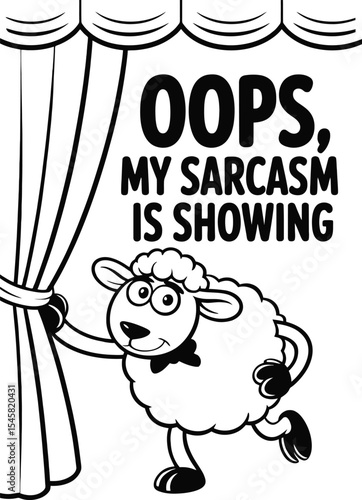 Sarcastic Sheep Hilarious Oops Graphic Design