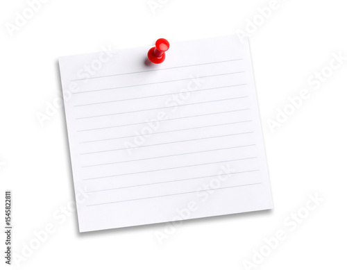 A sheet of paper is pinned with a pushpin.
