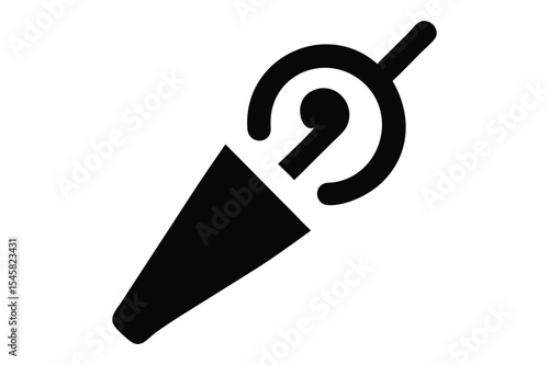 Black and white minimalist icon illustration of a party popper celebration design element