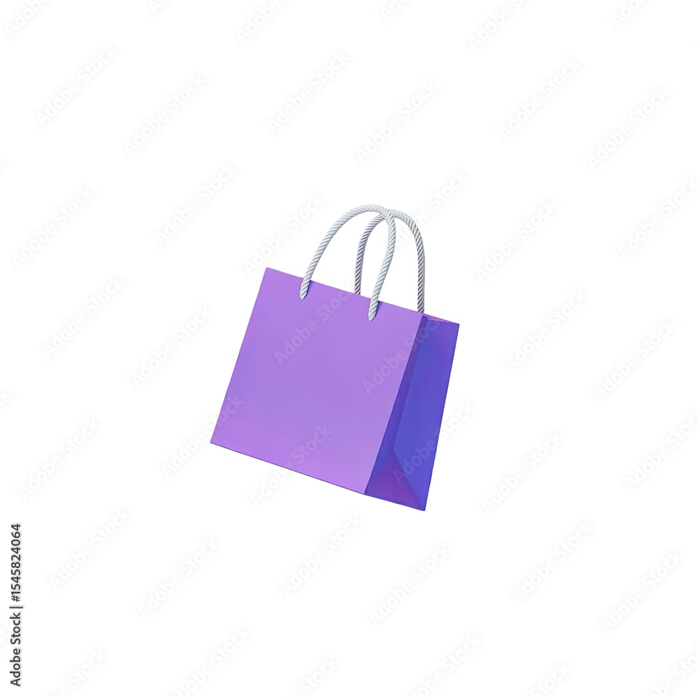 Purple shopping bag isolated on black background for retail sales and online store purchases concept Purple shopping bag isolated on black background for retail sales and online store purchases concept