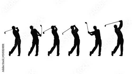 Mastering the Golf Swing A Sequence of Silhouettes Showing the Perfect Golf Stroke Technique