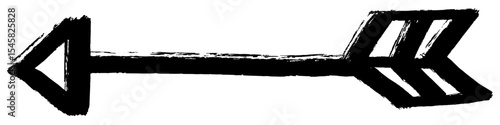 Grunge arrow bow with brush stroke texture vector, combining direction with a raw, artistic, distressed feel. Great for edgy pointers, abstract design, or dynamic graphics.