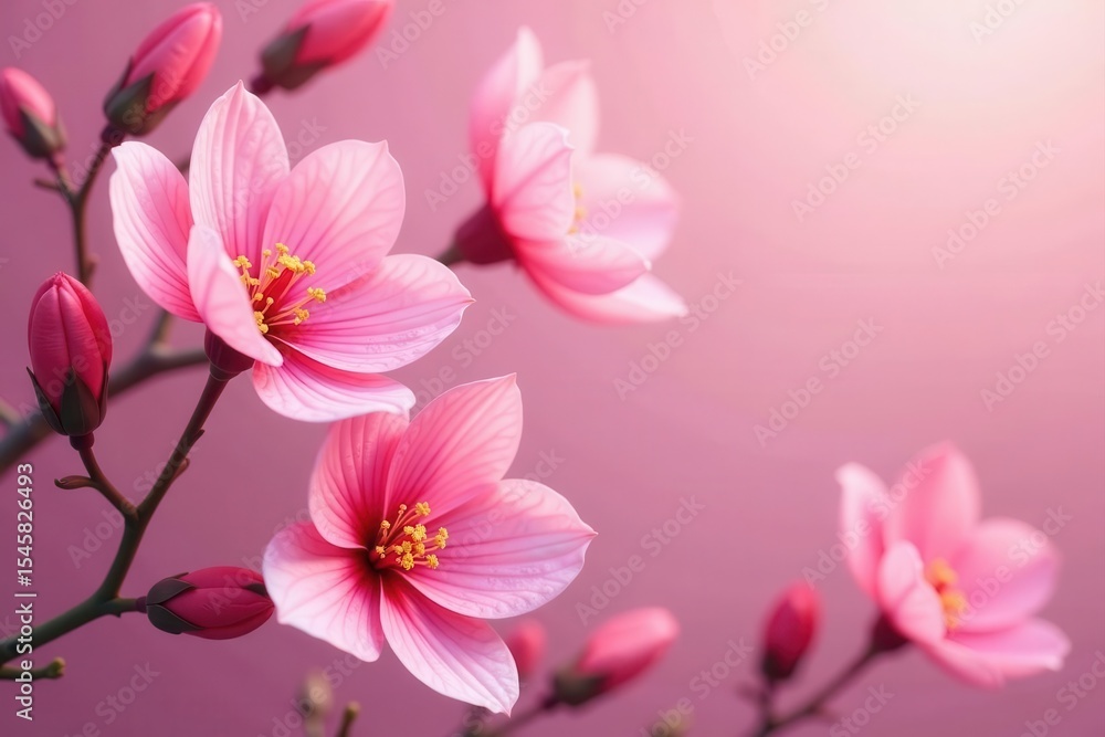 Delicate pink backdrop, vibrant AI-generated flower blooms , colorful, rose Delicate pink backdrop, vibrant AI-generated flower blooms , colorful, rose