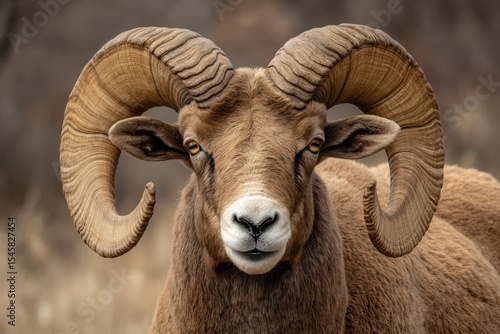 Majestic Rocky Mountain Bighorn Sheep A Close-Up Portrait of Nature's Grandeur