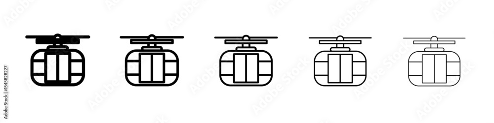 Fotografie aerial tramway icon thin outline logo mark set