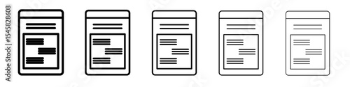 Assignment icon thin outline logo mark set