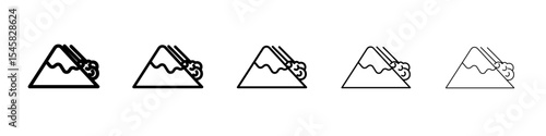 avalanche icon thin outline logo mark set