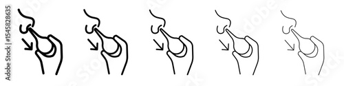 baby nasal aspirator icon thin outline logo mark set