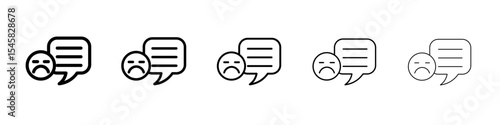 bad feedback icon thin outline logo mark set
