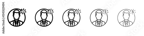 Business idea icon thin outline logo mark set