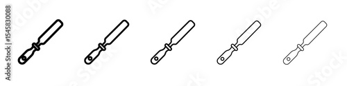 chisel icon thin outline logo mark set