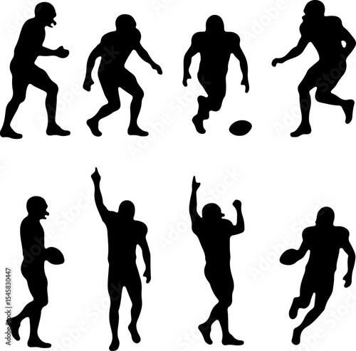 American Football Gear and Players Set vector bundle