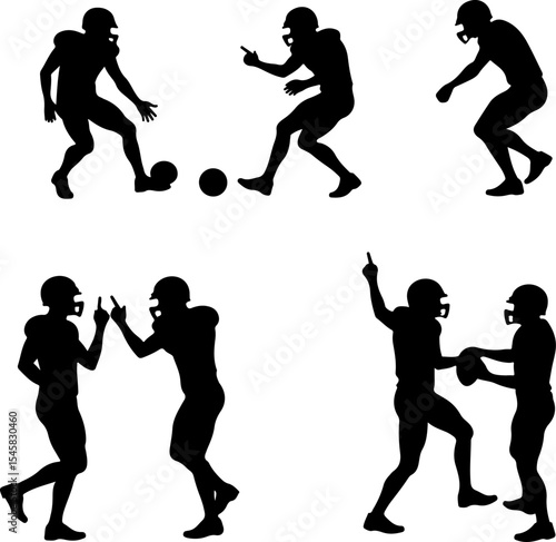 American Football Gear and Players Set vector bundle