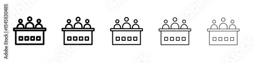 committee board icon thin outline logo mark set