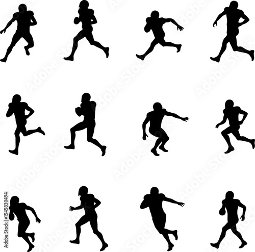 American Football Gear and Players Set vector bundle