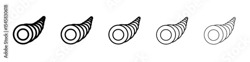 cornucopia icon thin outline logo mark set
