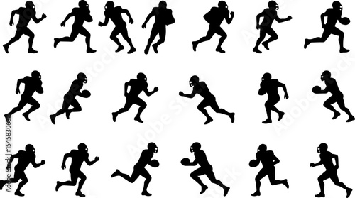American Football Gear and Players Set vector bundle