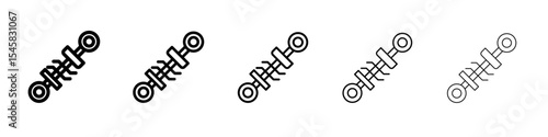 damper icon thin outline logo mark set