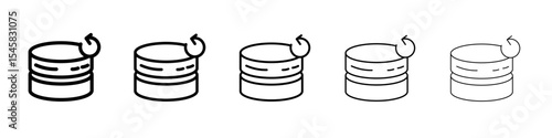 Data Recovery icon thin outline logo mark set