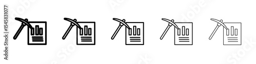 Data Mining icon thin outline logo mark set