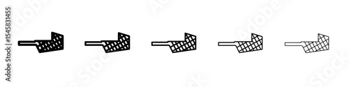 Dog muzzle icon thin outline logo mark set