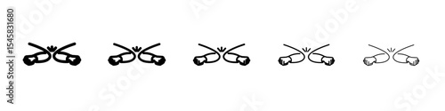 elbow greeting icon thin outline logo mark set