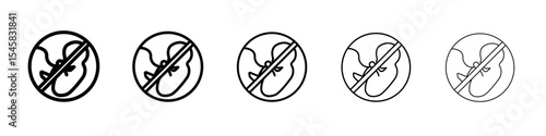Embryo Child icon thin outline logo mark set