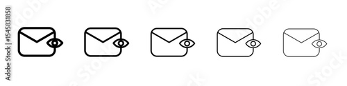 Email View Icon thin outline logo mark set