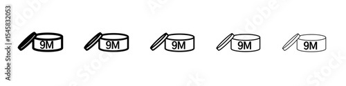 Expiration date icon thin outline logo mark set