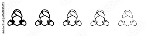 face massage icon thin outline logo mark set