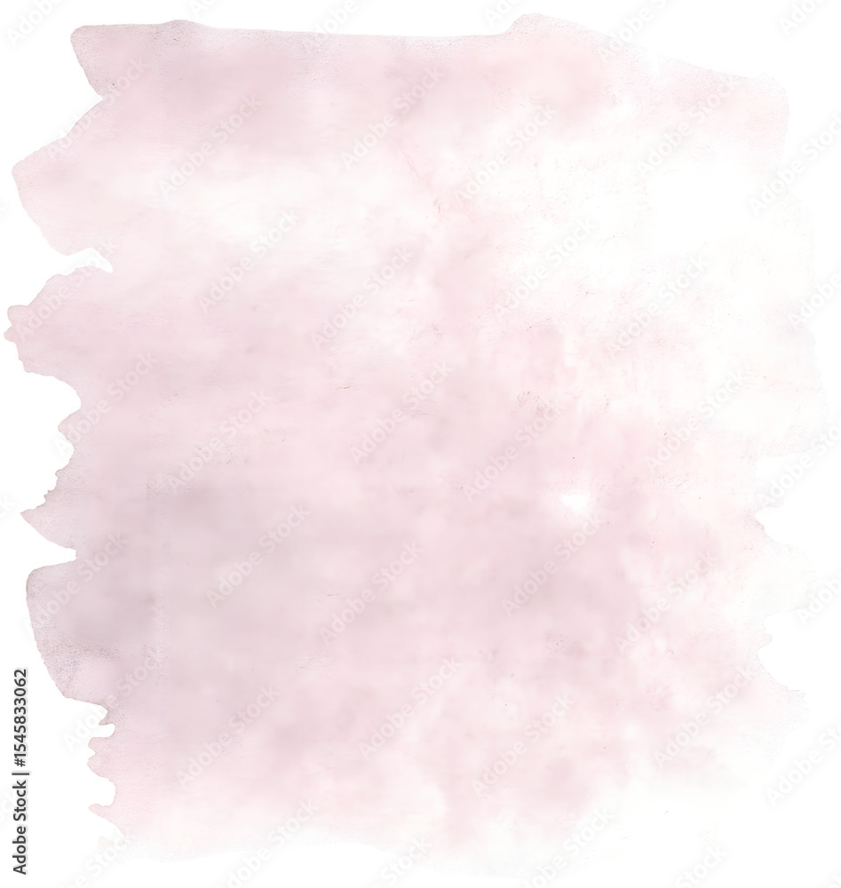 Obraz premium Watercolor light pink wash on transparent background.