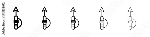 harpoon icon thin outline logo mark set