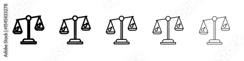 Hormone imbalance icon thin outline logo mark set