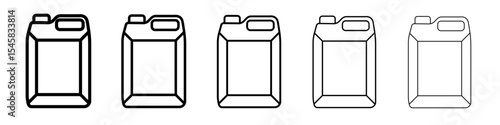 Jerrycan oil icon thin outline logo mark set