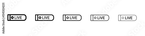 Live icon thin outline logo mark set