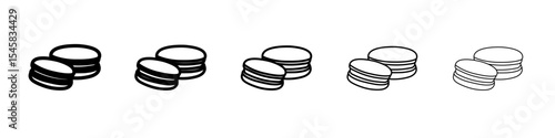 macarons icon thin outline logo mark set