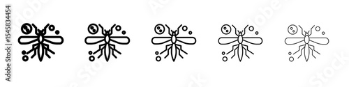 malaria icon thin outline logo mark set