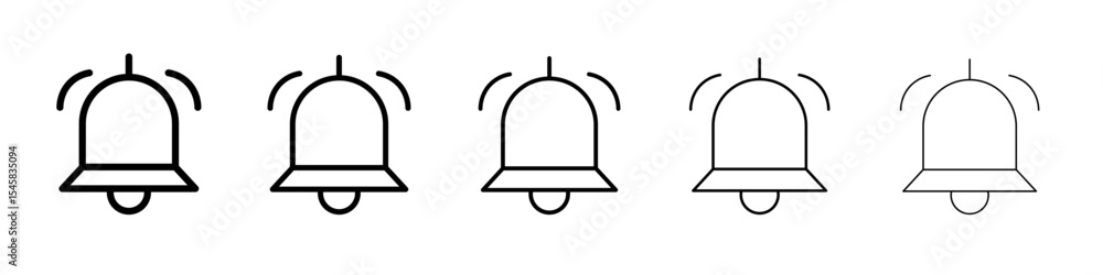 Obraz premium Notification icon thin outline logo mark set