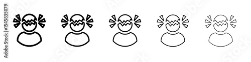 Nervous breakdown icon thin outline logo mark set