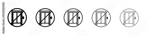No Elevator Sign icon thin outline logo mark set