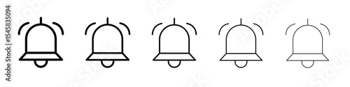 Notification icon thin outline logo mark set
