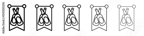 oktoberfest icon thin outline logo mark set